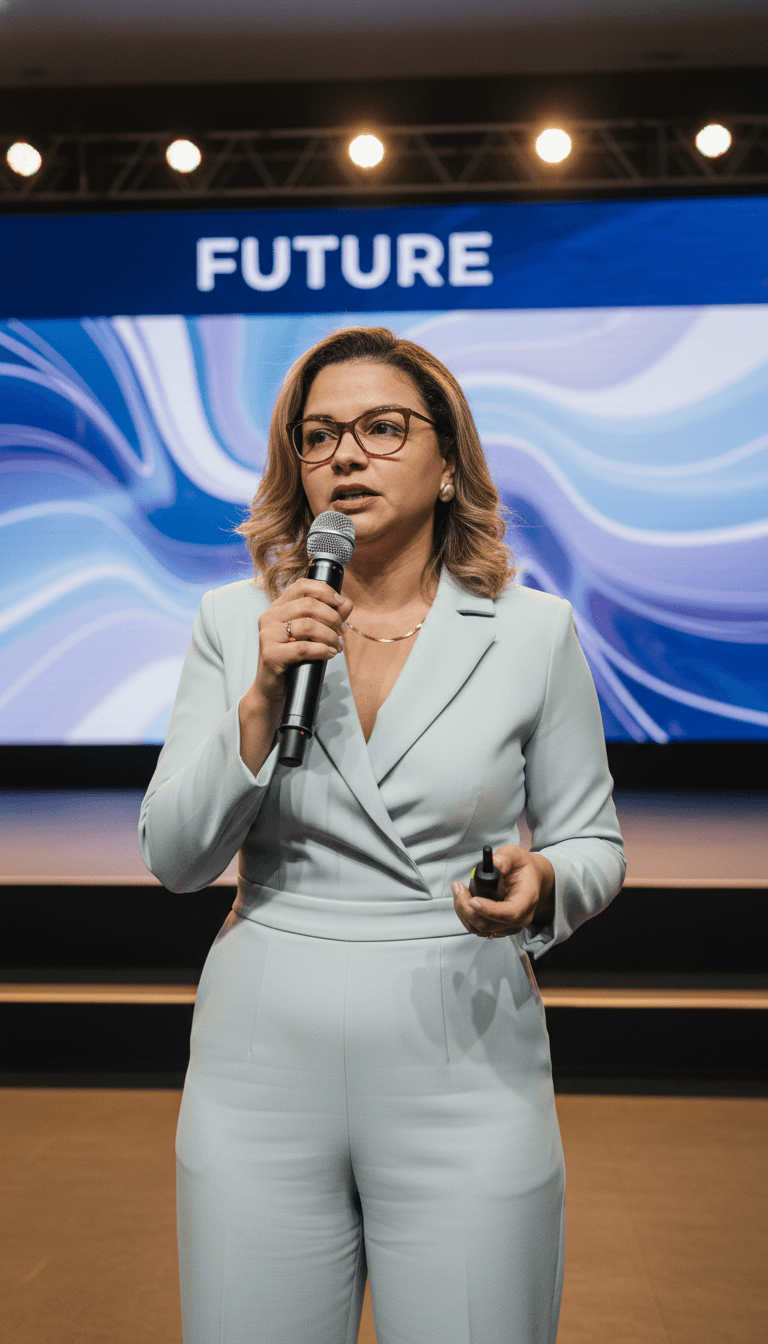 Tatiana Grego em palestra